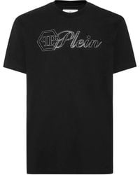 Philipp Plein - Logo Stones-Embellished T-Shirt - Lyst