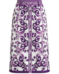 Dolce & Gabbana - Graphic-Print Midi Skirt - Lyst