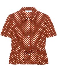 Prada - Polka-Dot Marocain Shirt - Lyst