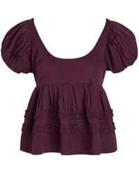 Damson Madder - Blusa Con Maniche A Palloncino - Lyst