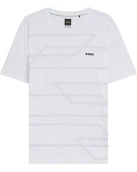 BOSS - Geometric-Print Logo-Detail T-Shirt - Lyst