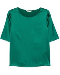 Max Mara - Lasti Satin-Finish Short-Sleeve Blouse - Lyst