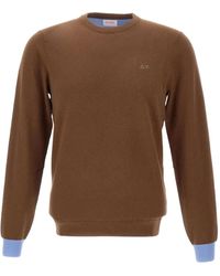 Sun 68 - Elbow-Patch Crew-Neck Sweater - Lyst