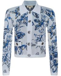 L'Agence - Osiris Jacquard-Knit Cardigan - Lyst