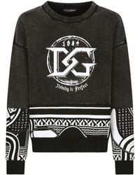 Dolce & Gabbana - Graphic-print With Logo Sweatshirt - Lyst