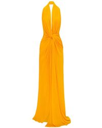 Alex Perry - Halterneck Twist-Detail Maxi Dress - Lyst