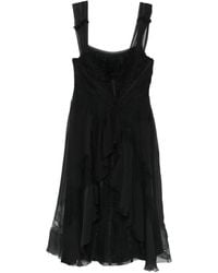 Alberta Ferretti - Ruffled Lace Mini Dress - Lyst