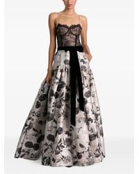 Alice + Olivia - Lace-Panelled Floral-Jacquard Gown - Lyst