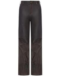 Salvatore Santoro - Pantalon En Cuir À Coupe Droite - Lyst