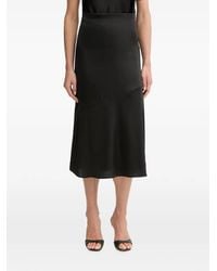 Guess - Satin-Finish Asymmetric-Seam Midi Skirt - Lyst