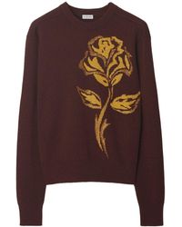 Burberry - Intarsien-Pullover mit Rose - Lyst