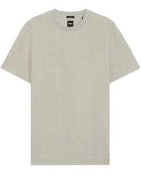 BOSS - Cotton T-Shirt With Two-Tone Jacquard-Knit Pattern - Lyst