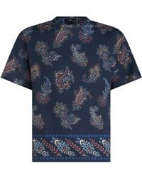 Etro - Printed Cotton T-Shirt - Lyst