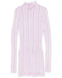 Roberta Einer - Angel High-Neck Long-Sleeve Mini Dress - Lyst