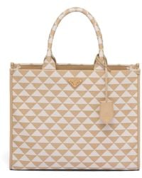 Prada - Large Symbole Embroidered Tote Bag - Lyst