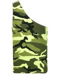Balenciaga - Camiseta de un solo tirante asimétrica con motivo militar - Lyst