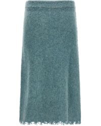 Jil Sander - Elastic-Waistband Knitted Midi Skirt - Lyst