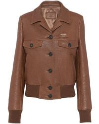 Prada - Nappa Leather Jacket - Lyst