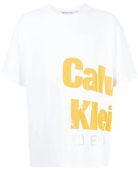 Calvin Klein - Logo-Print Stretch-Cotton T-Shirt - Lyst