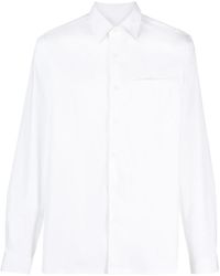 Prada - Logo-Embroidered Long-Sleeve Shirt - Lyst