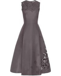 Oscar de la Renta - Floral Cutout Threadwork Dress - Lyst