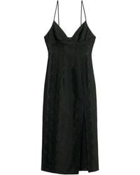Blumarine - Robe Mi-Longue Fendue À Détails En Dentelle - Lyst