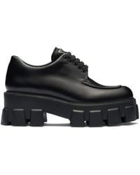 Prada - Monolith Lace-Up Loafers 55 - Lyst