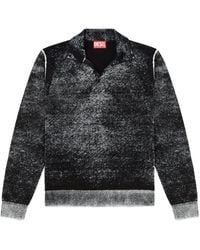 DIESEL - Polo Jumper With Faded Reverse Print - Lyst