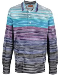 Missoni - Striped Long-sleeve Polo Shirt - Lyst