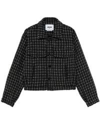 MSGM - Veste En Tweed À Carreaux - Lyst