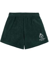Sporty & Rich - Logo-Embroidery Shorts - Lyst
