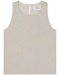 OSCAR THE COLLECTION - Embroidered Sleeveless Top - Lyst