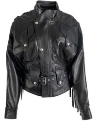 VAQUERA - Fringe-Trimmed Belted Leather Jacket - Lyst
