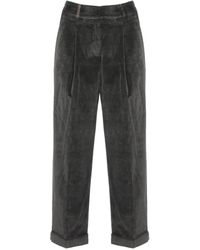 Peserico - Pleated Corduroy Trousers - Lyst