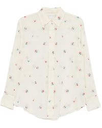 forte_forte - Embroidered-Floral Buttoned Shirt - Lyst