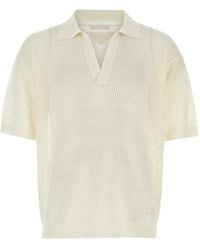Prada - Opengebreid Poloshirt - Lyst