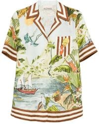 ALÉMAIS - Toucan Tango Blouse Met Gestreepte Afwerking En Print - Lyst
