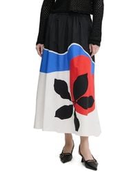 Desigual - Abstract-Print Elasticated-Waist Midi Skirt - Lyst