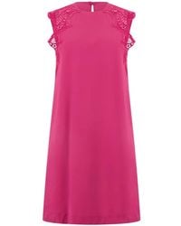 Alberta Ferretti - Lace-Detail Sleeveless Mini Dress - Lyst