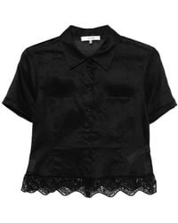 FRAME - Seaside Lace-Trim Short-Sleeve Shirt - Lyst