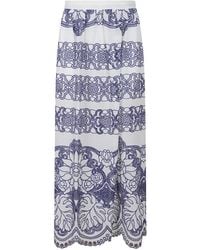 Borgo De Nor - Belan Embroidered Lace-Trim Maxi Skirt - Lyst