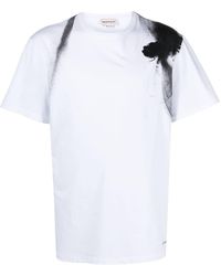 Alexander McQueen - Dragonfly-print Cotton T-shirt - Lyst