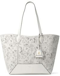 Jimmy Choo - Medium Diamond Perforated-Embellished Tote Bag - Lyst
