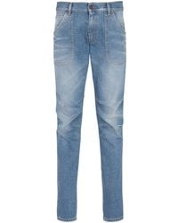Balmain - Seam-detail Slim-fit Jeans - Lyst