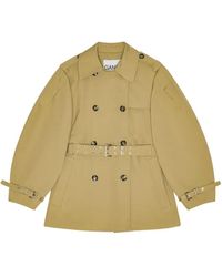Ganni - Trench À Manches Bouffantes - Lyst