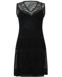 Alberta Ferretti - Lace-Panel Sleeveless Mini Dress - Lyst