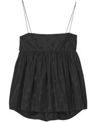 Cecilie Bahnsen - Veronica Floral-Jacquard Bow Sleeveless Blouse - Lyst
