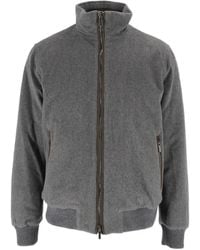Peserico - Structured High Collar Zip Outerwear Jacket - Lyst