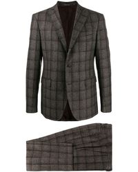 Tagliatore Check Two-piece Formal Suit - Gray