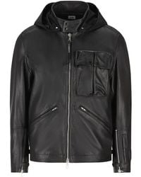 C.P. Company - Lederjacke Mit Goggle-Detail - Lyst